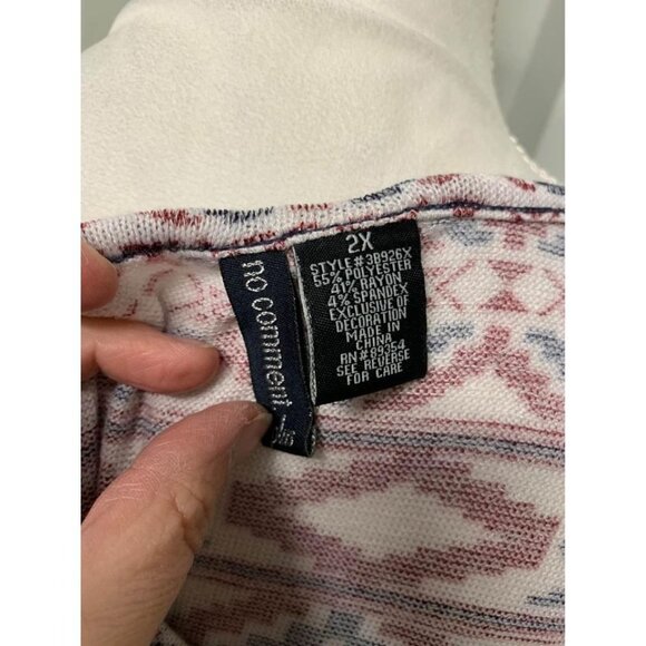 No Comment Knit Blouse Tribal Aztec Y2K Lace Trim Y2K Boho Women's Plus Size 2X - Picture 5 of 5